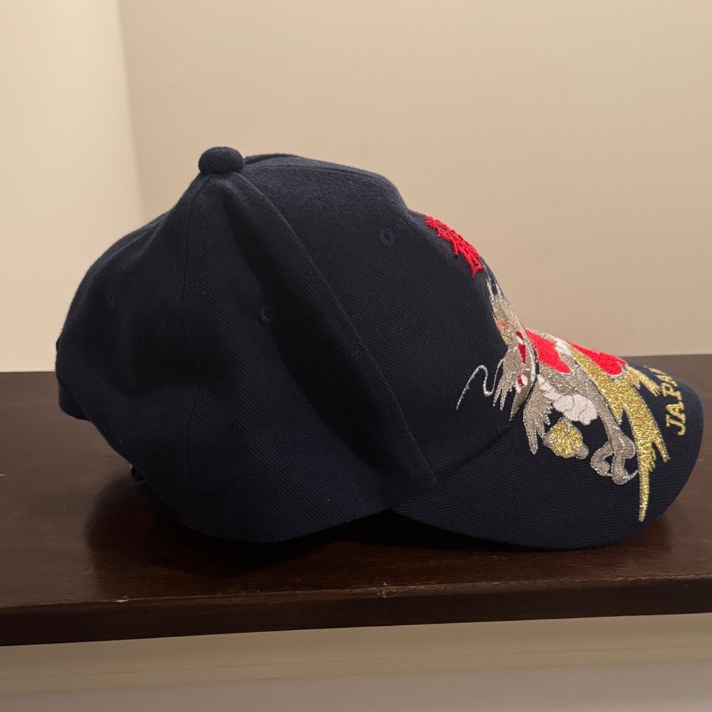 Navy Dragon Embroidered Japan Cap - Picture 5 of 6